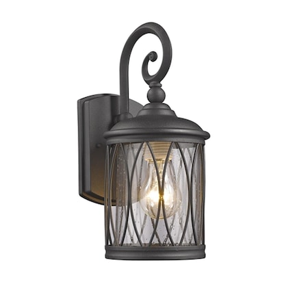 Supershine 13 in. Lighting Dinadan Transitional 1 Light Black Outdoor Wall Sconce - Textured Black SU2542869